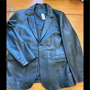 NWT men’s black leather jacket